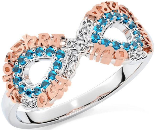Topaz Rose Gold Silver Celtic Infinity Irish 