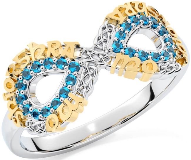 Topaz Gold Silver Celtic Infinity Irish 