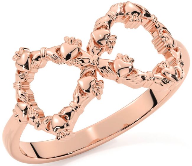 Rose Gold Silver Infinity Claddagh Ring