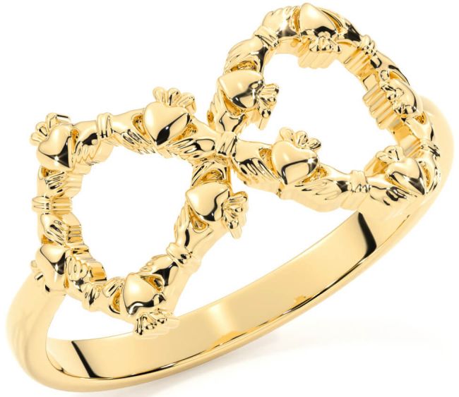 Gold Silver Infinity Claddagh Ring