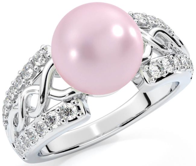 Celtic pearl ring sales