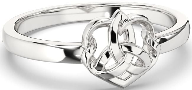 Silver Celtic Trinity Knot Heart Ring