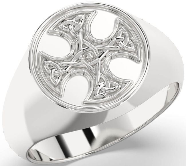 Silver Celtic Cross Signet Ring