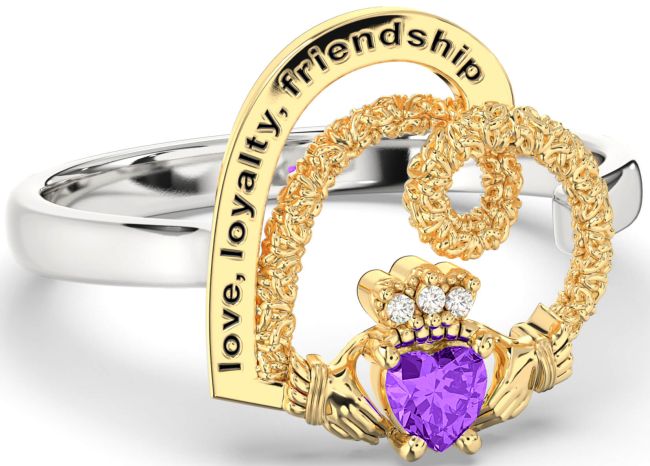 Diamond Amethyst Gold Silver Irish 