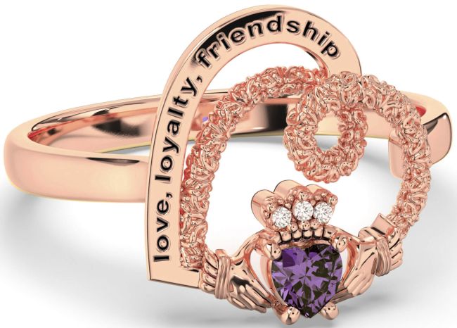 Diamond Alexandrite Rose Gold Silver Irish 