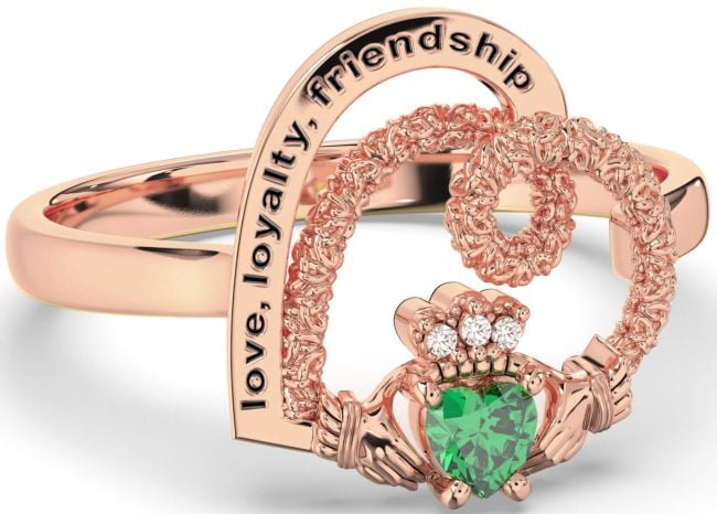 Diamond Emerald Rose Gold Silver Irish 