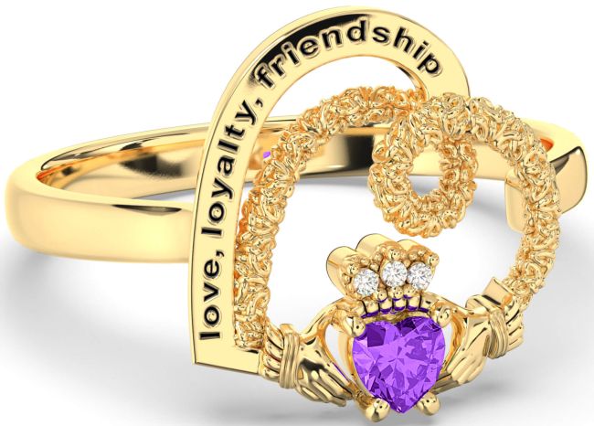 Diamond Amethyst Gold Silver Irish 