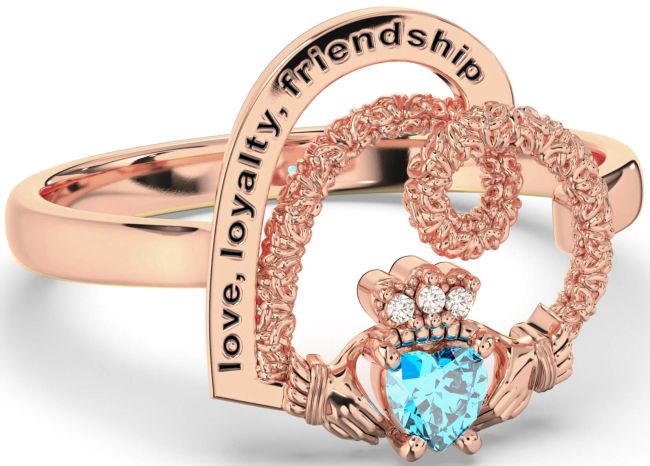 Diamond Topaz Rose Gold Irish 