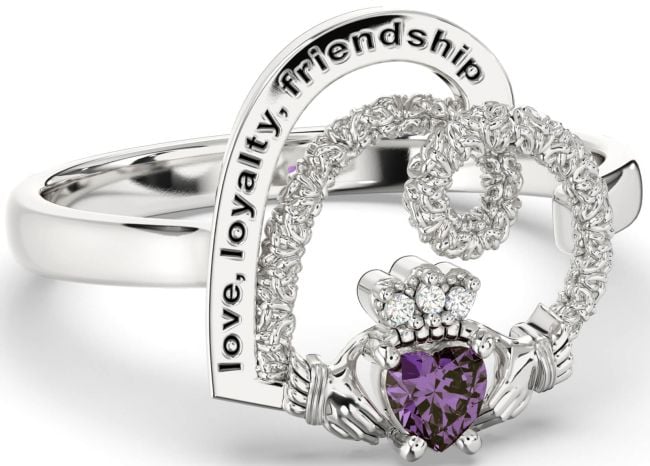 Diamond Alexandrite Silver Irish 