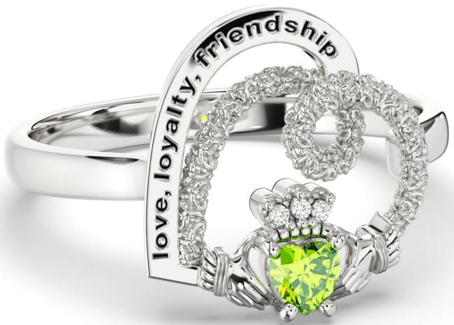 Diamond Peridot Silver Irish 