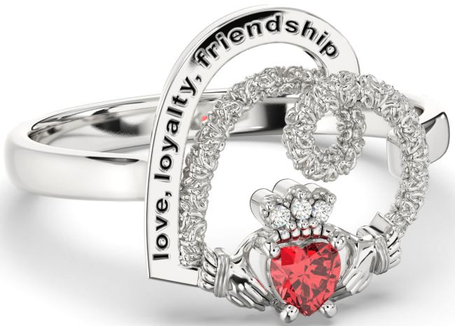 Diamond Ruby White Gold Irish 