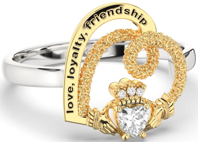 Diamond White Yellow Gold Irish 