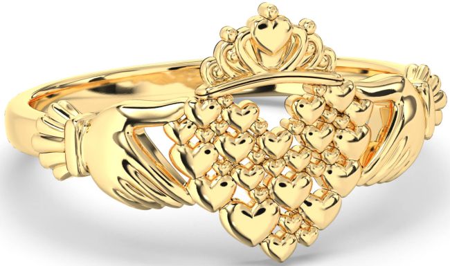 Gold Silver Claddagh Heart Ring