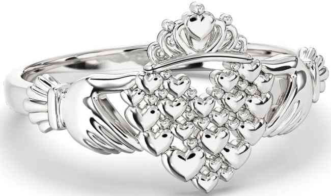 Silver Claddagh Heart Ring