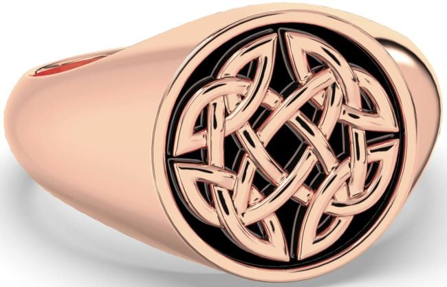 Rose Gold Silver Black Rhodium Celtic Ring Mens Ladies Unisex