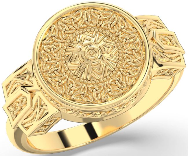 Gold Silver Warrior Celtic Trinity Knot Ring Mens Ladies Unisex