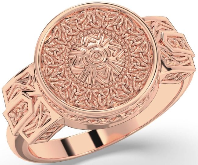 Rose Gold Warrior Celtic Trinity Knot Ring Mens Ladies Unisex