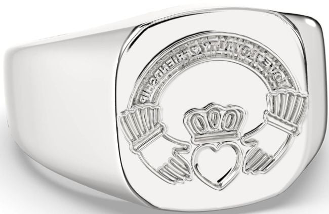 White Gold Claddagh Irish 