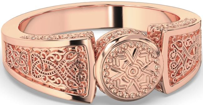 Rose Gold Warrior Celtic Trinity Knot Ring Mens Ladies Unisex