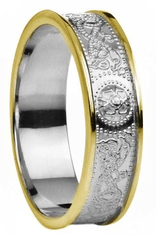 White & Yellow Gold over Silver Celtic 