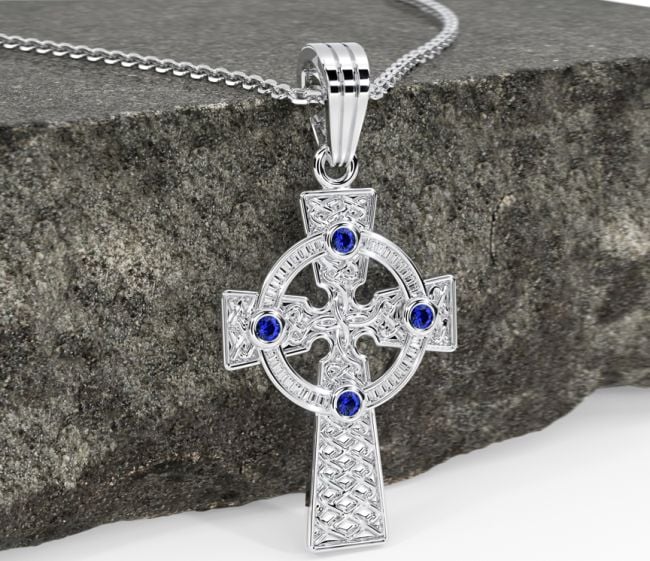 Genuine sapphire 2025 cross necklace