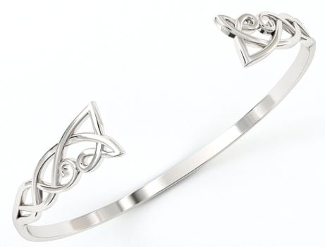 Silver Celtic Knot Bangle Bracelet