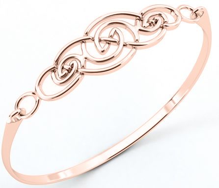14k Rose Gold Silver Irish Celtic Knot Bracelet