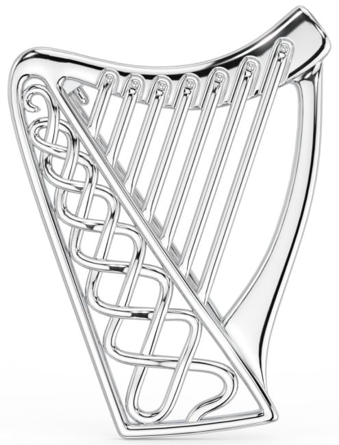 Broche harpe celtique en argent
