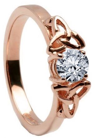 10K/14K18K Rose Gold Genuine Diamond Engagement Ring
