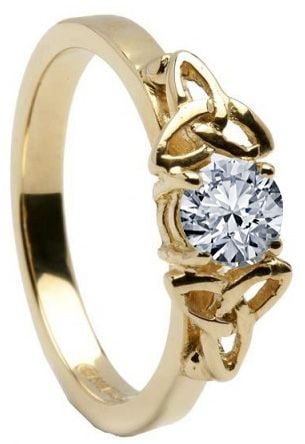 10K/14K18K Yellow Gold Genuine Diamond Engagement Ring