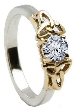10K/14K18K White & Yellow Gold Genuine Diamond Engagement Ring