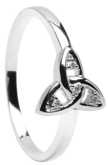 10K/14K/18K White Gold Diamond Engagement Celtic Knot Ring