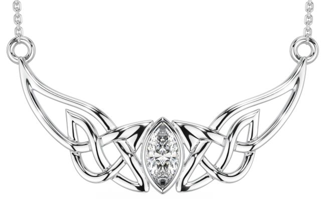 Silver Celtic Diamond Necklace