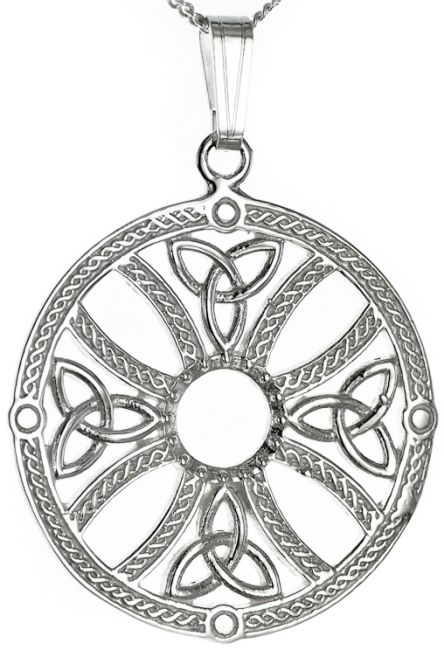 Silver Celtic Cross Knot Pendant Necklace