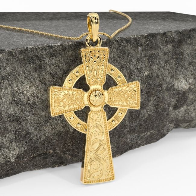 Brass Cross Pendant and Necklace 20 inch