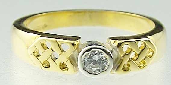 Ladies 10K/14K/18K Two Tone Gold Diamond Celtic Ring 