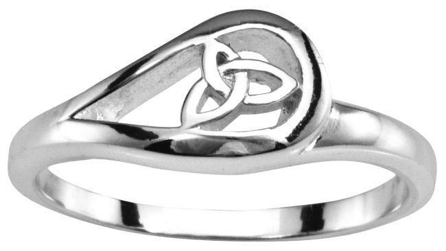 Ladies White Gold Celtic Trinity Knot Ring