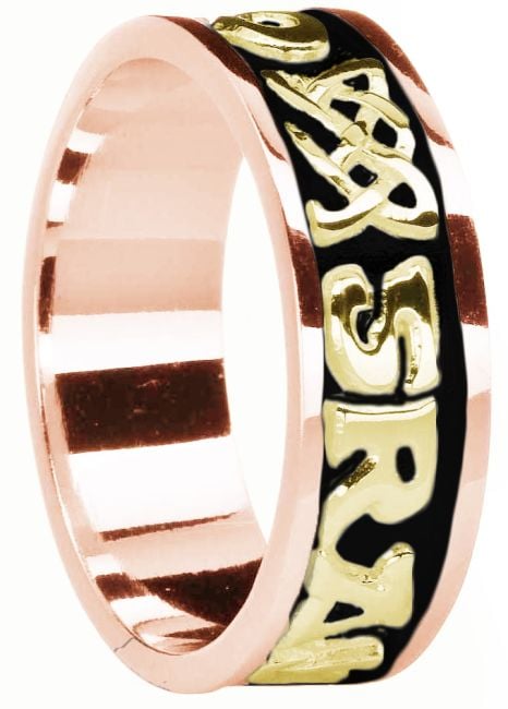 Mens Rose & Yellow Gold & Black Rhodium  