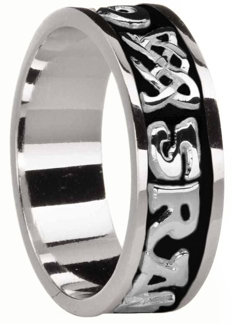 Mens 14K White Gold coated Silver 