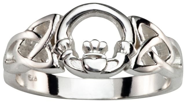  Ladies Silver Claddagh Celtic Ring