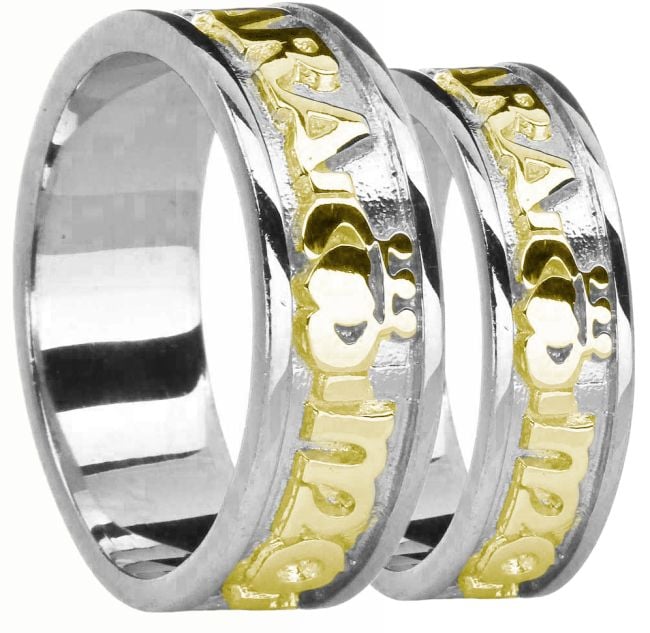 14K Two Tone Gold Silver 
