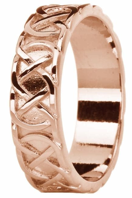 Mens 14K Rose Gold Silver Celtic 