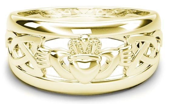 Gold Claddagh Celtic Knot Mens Ladies Unisex Ring