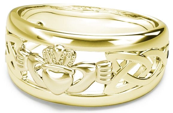 Gold Silver Claddagh Celtic Knot Mens Ladies Unisex Ring