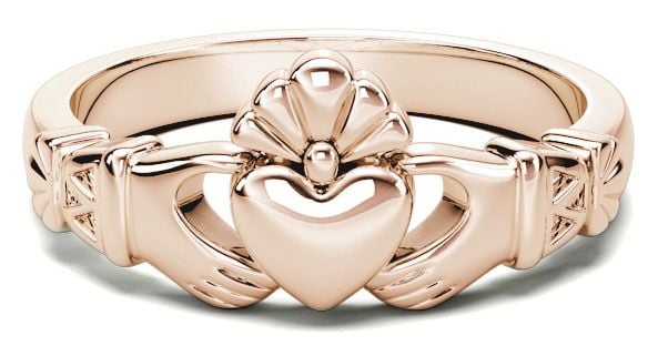 Ladies Rose Gold Claddagh Celtic Knot Ring