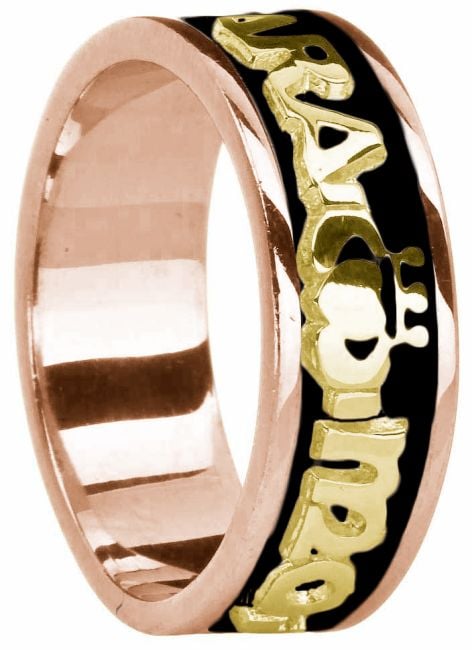 Mens Rose & Yellow Gold & Black Rhodium  