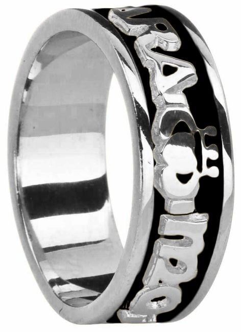 Mens 14K White Gold coated Silver 