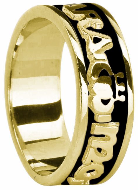 Mens Yellow Gold & Black Rhodium  