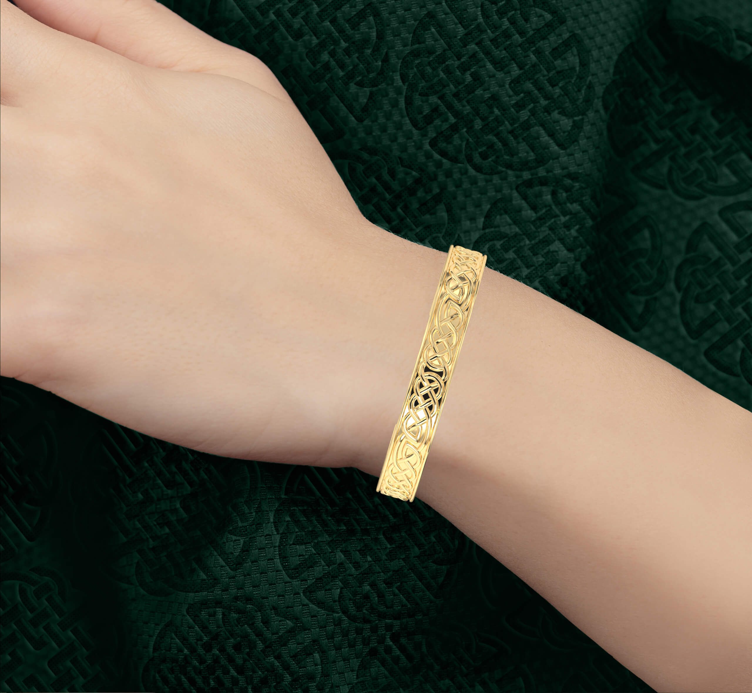 Gold Silver Celtic Cuff Bracelet