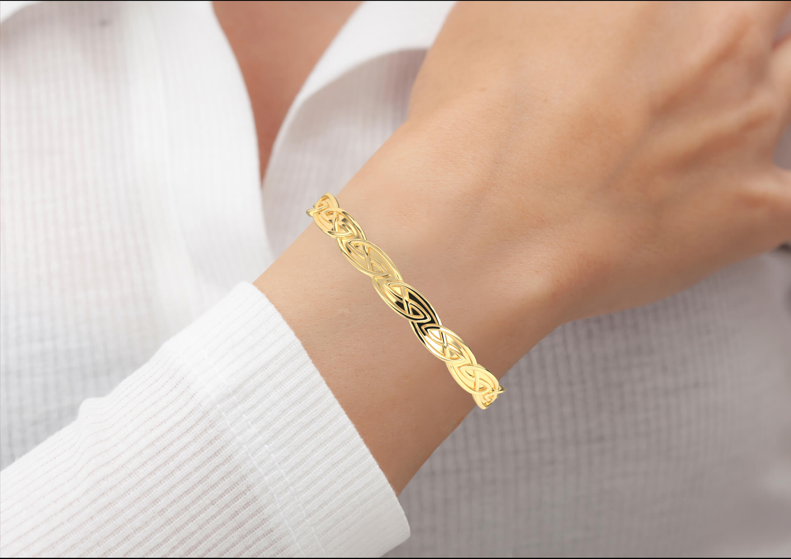 Gold Silver Celtic Cuff Bracelet